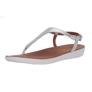 FitFlop Laney Toe Thong Silver Women's Sandal Shoes Size 8 Comfort IUK 6 EU 39